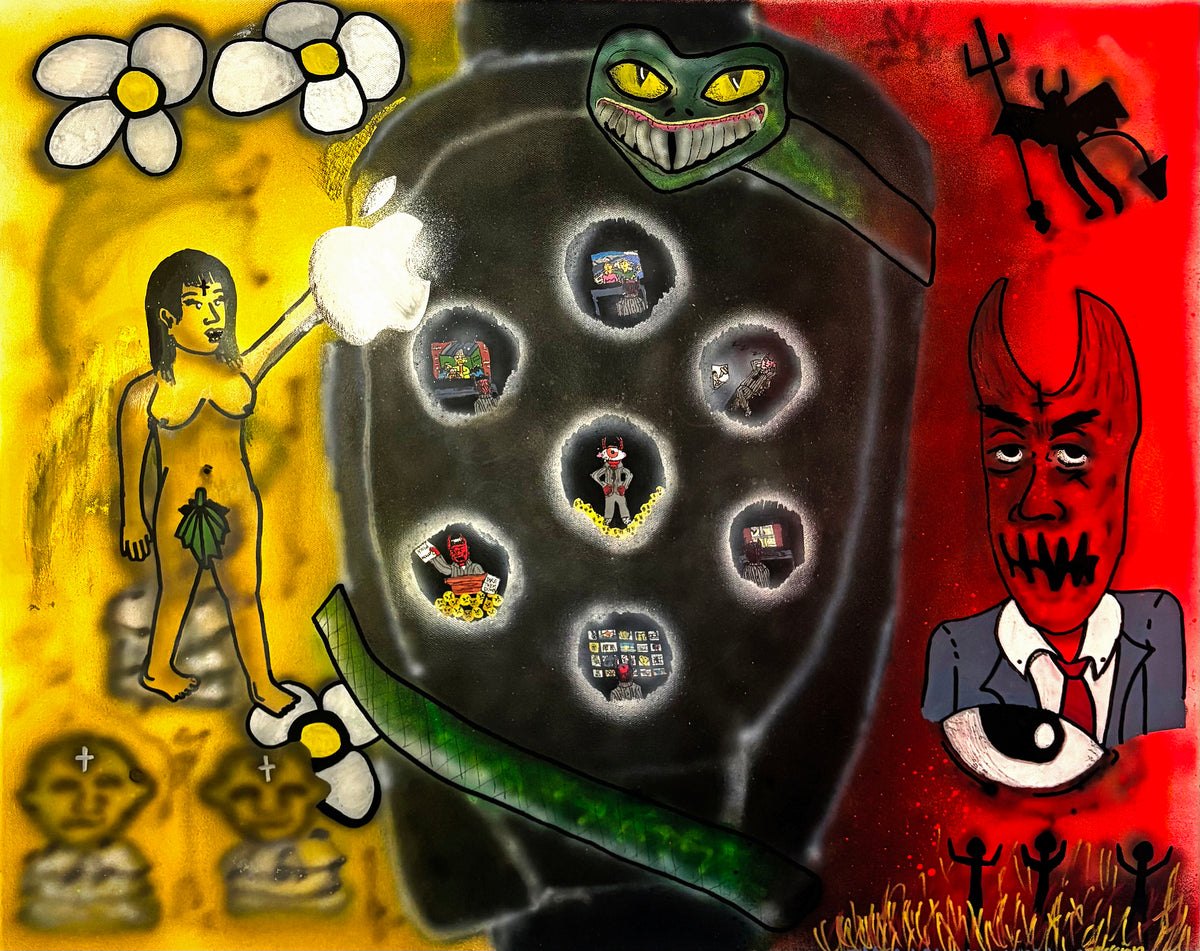 "7 DEADLY SINS" (Original) 24" x 30" Mix-Media Painting