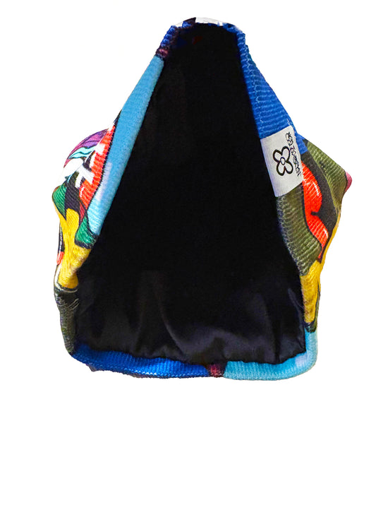 Purple Colorful Frogs Beanie (Satin Interior)