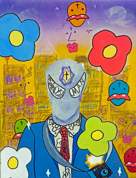 "DAY JOB" (Original) 16" x 20" Mix-Media Painting