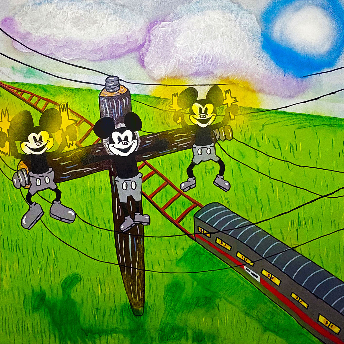 "FALSE IDOLS" (Original) 36" by 36" mix media painting