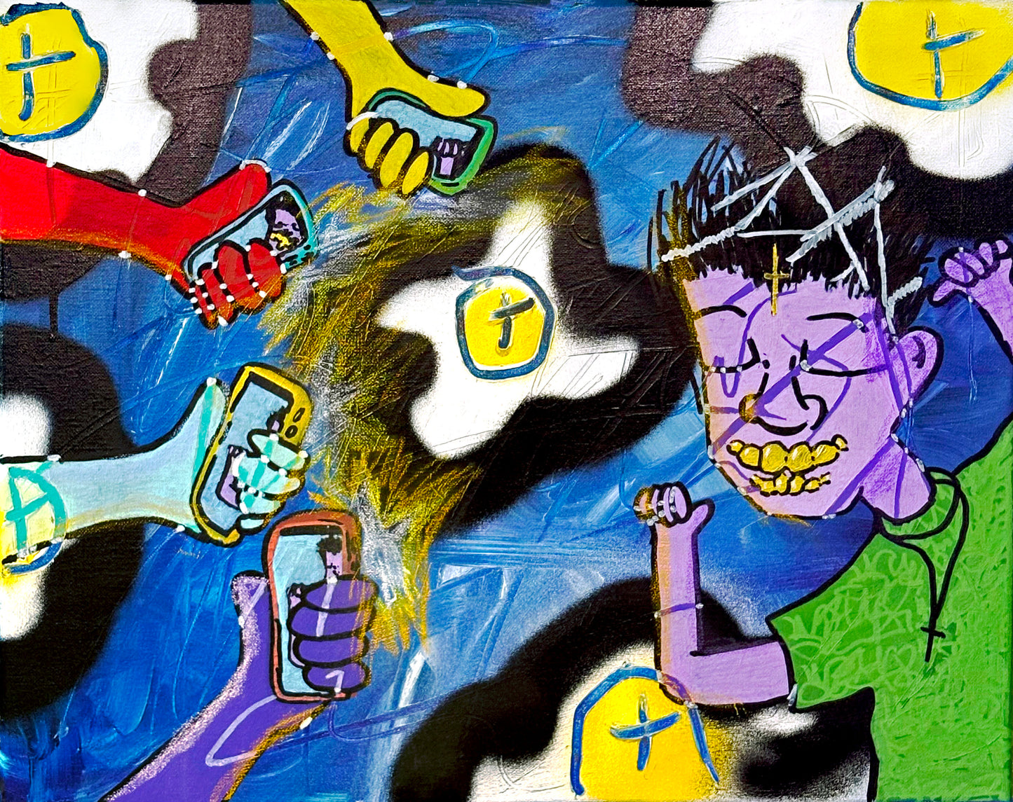"FAMOUS" (Original) 20" by 16" Mix-Media Painting