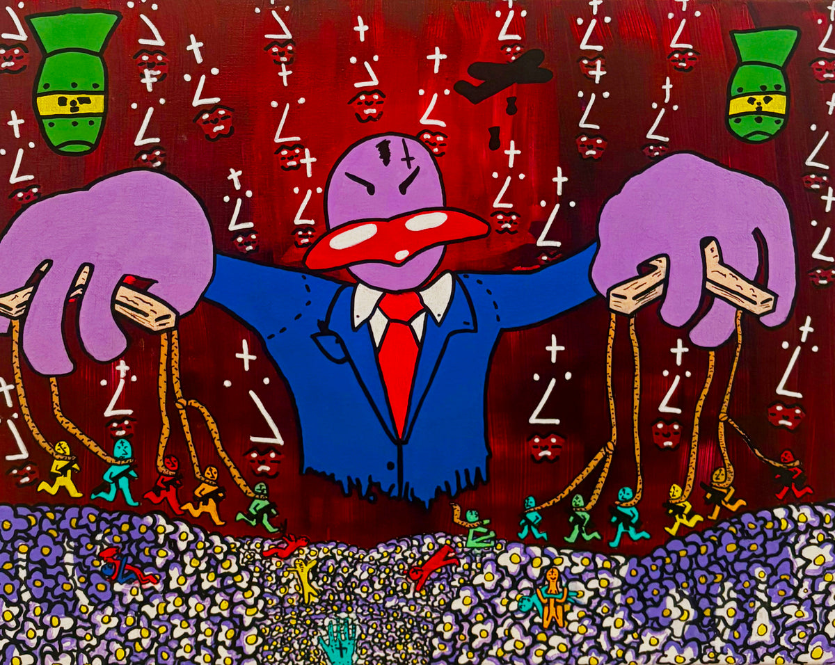 "WAR IS HELL" (Original) 20" by 16" Acrylic Painting