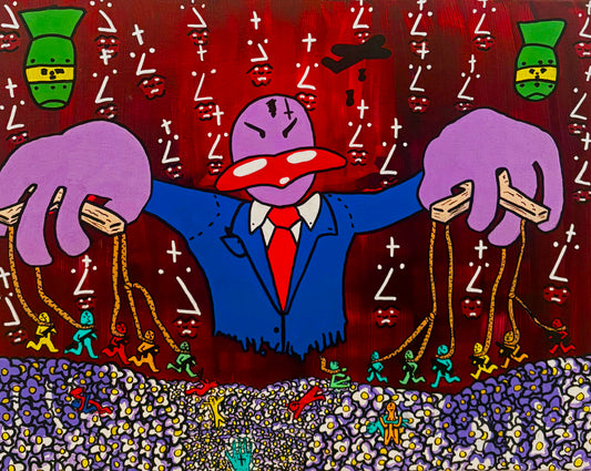 "WAR IS HELL" (Original) 20" by 16" Acrylic Painting