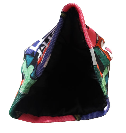 Orange Colorful Frogs Beanie (Satin Interior)